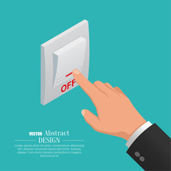 Isometric icon of electrical light wall switch