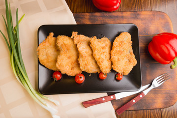 fried chicken, chicken in breadcrumbs - 141463258
