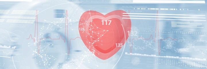 Composite image of application of heart rate 3d