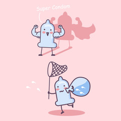 cartoon happy condom
