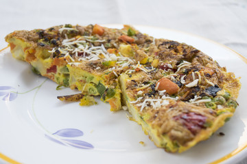 vegetarian omelette with parmesan cheese