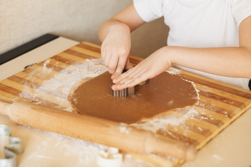 Master class for children on baking christmas cookies.