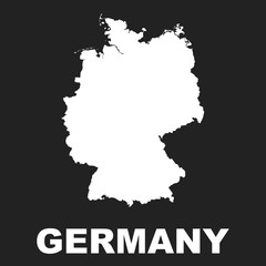 Obraz premium Germany map icon. Flat vector illustration. Germany sign symbol on black background.