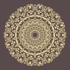 Elegant vector golden ornament in classic style. Abstract traditional pattern with oriental elements. Classic vintage pattern