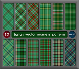 Set in Green Tartan Seamless Pattern Background - 141465299