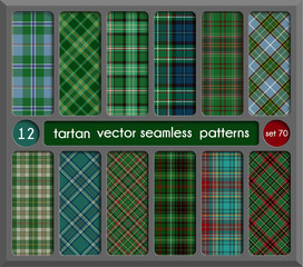 Set in Green Tartan Seamless Pattern Background