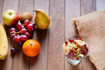 Fruit salad and fruits 