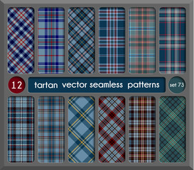 Set in Blue Tartan Seamless Pattern Background