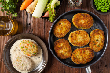 Delicious vegetarian cutlets.
