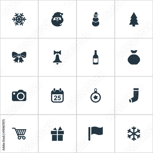 Vector Illustration Set Of Simple Celebration Icons Elements