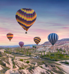 Flying on the balloons early morning in Cappadocia.