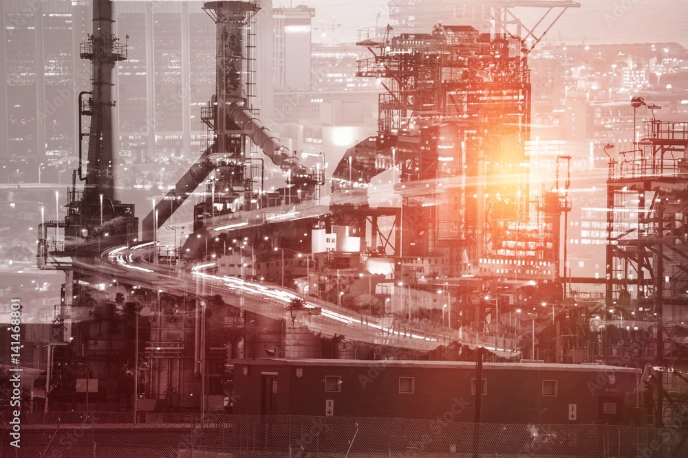 Poster composite image of image of factory