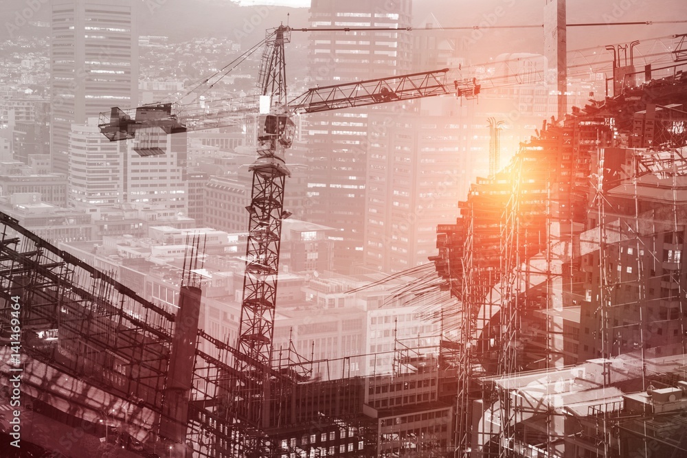 Poster composite image of work in progress in the city