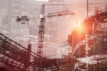 Composite image of work in progress in the city