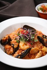 seafood tomato risotto