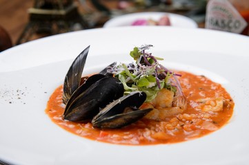 seafood tomato risotto