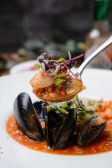 seafood tomato risotto