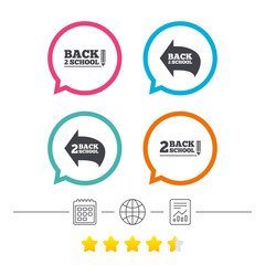 Back to school icons. Studies after the holidays.