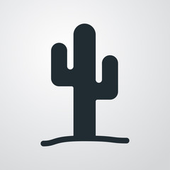 Icono plano cactus en fondo degradado