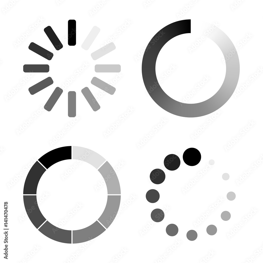 Sticker set loading icons. white background
