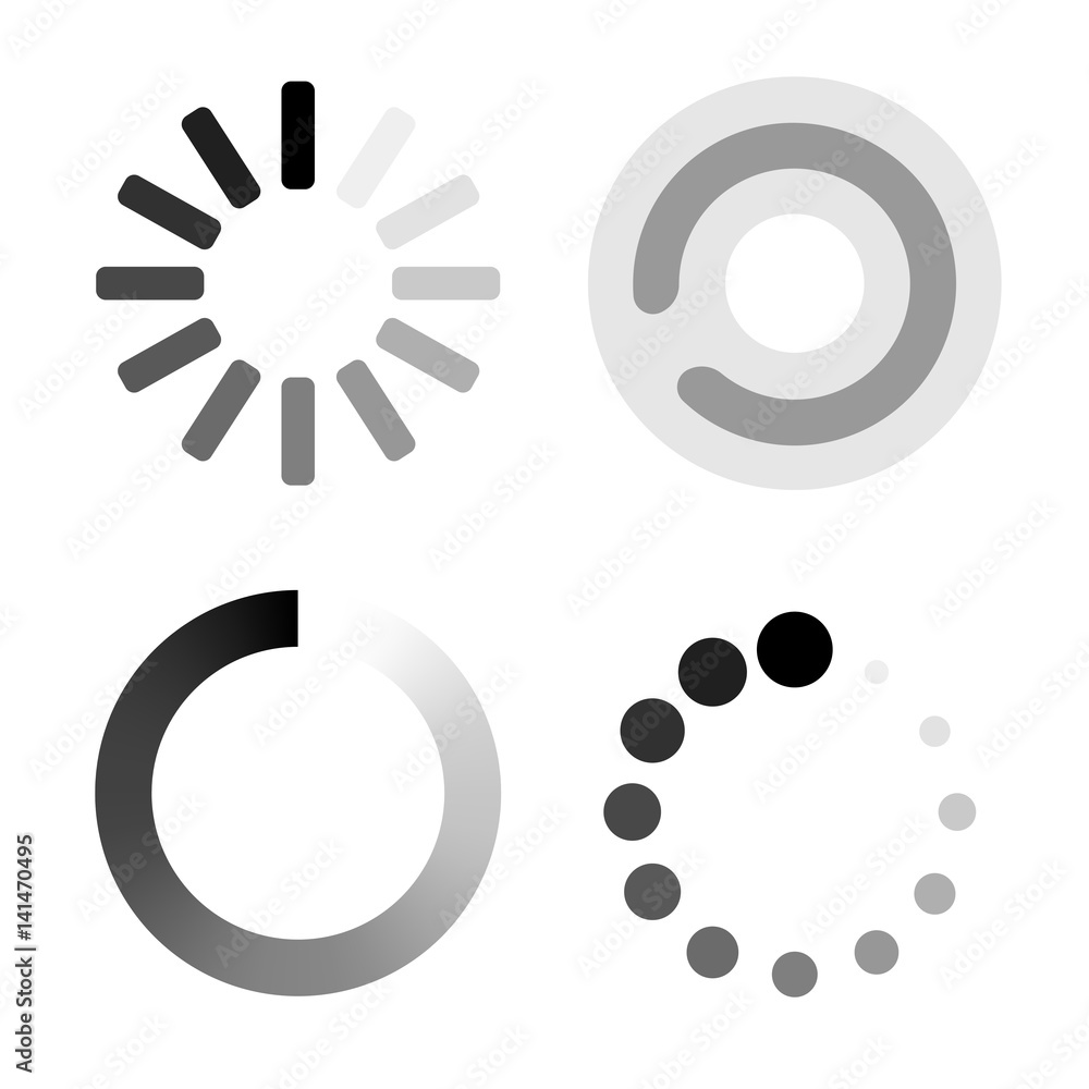 Sticker set loading icons. white background