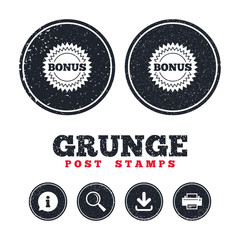 Bonus sign icon. Special offer star symbol.