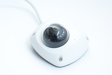 Surveillance camera isolated on white background, with clipping paths