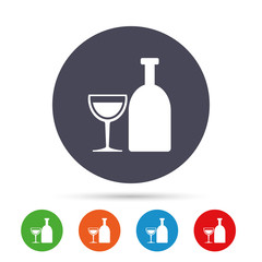 Alcohol sign. Drink symbol. Bottle with glass.