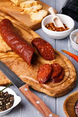 Salami with paprika.