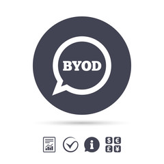 BYOD sign icon. Bring your own device symbol.