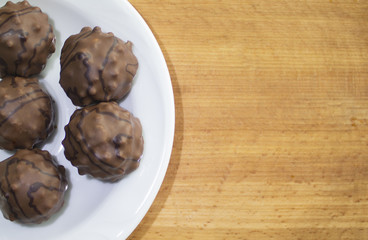  Chocolate candy on a plate