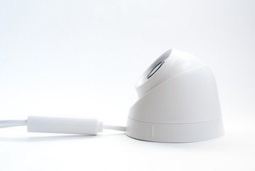 Surveillance camera isolated on white background, with clipping paths