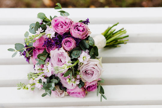 A purple wedding flowers
