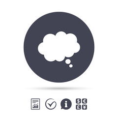 Comic speech bubble sign icon. Chat think symbol.