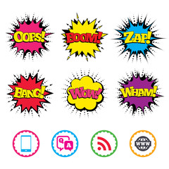 Question answer icon. Smartphone and chat bubble.