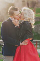 Happy young couple during holiday in Rome, Italy