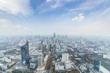 Fototapeta na wymiar Panoramic cityscape and skyline in nanjing