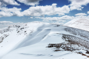 Colorful spring day over the mountain ranges in the national park Carpathians. Ukraine, Europe.