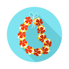 Hawaii flowers necklace, wreath icon. Vacation © nasik