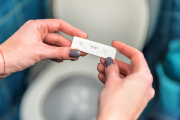 pregnancy test in hands