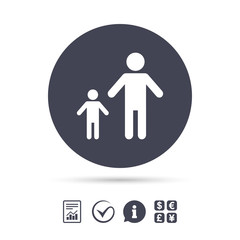 One-parent family with one child sign icon.