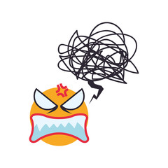 Angry cartoon face icon vector illustration graphic design