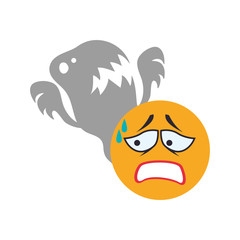 Scared cartoon face icon vector illustration graphic design