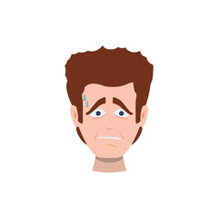 Concerned cartoon face icon vector illustration graphic design