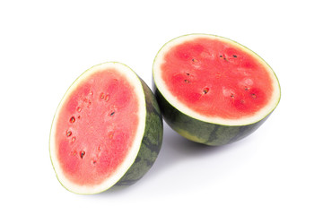 Ripe watermelon on a white background