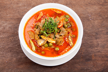 Panaeng or Meat in Spicy Coconut Cream,Thailand famous food