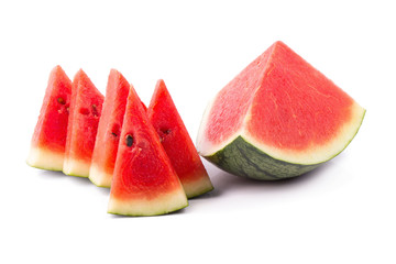 Ripe watermelon on a white background