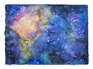 Space watercolor illustration