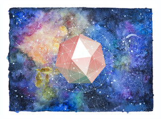 Space watercolor illustration