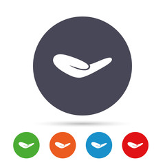 Donation hand sign icon. Charity or endowment.